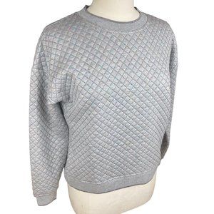 Y2K Olivar Bonas Quilted Gray Jersey Rainbow Metallic Trim Mermaid Sweatshirt-8
